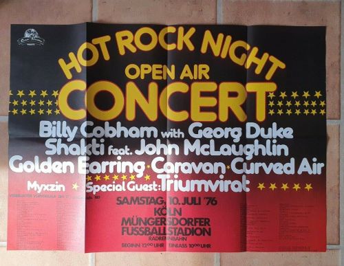 Hot Rock Night festival flyer July 10 1976 Koln (Germany) - Open Air